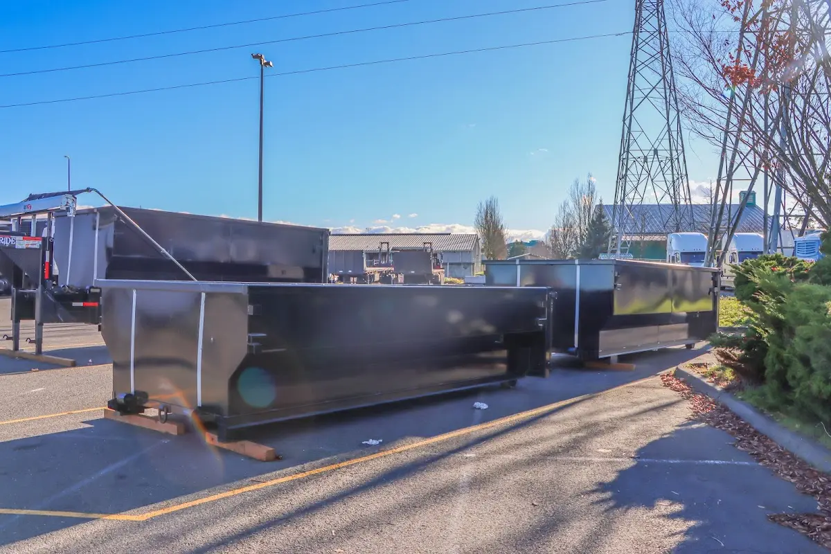 Roll-off dumpster ready for waste disposal at job site for 20 Yard Dumpster Rental in Springfield